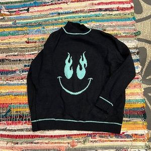 Adika Mock Neck Smiley Sweater